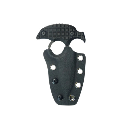 Kubey Cavy Pushdagger Black G10, Blackwashed 14C28N by MUZI Design (KU403B)