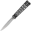 Nóż motylek Martinez Albainox Balisong Black Steel, Satin 3Cr13Mov (02213)