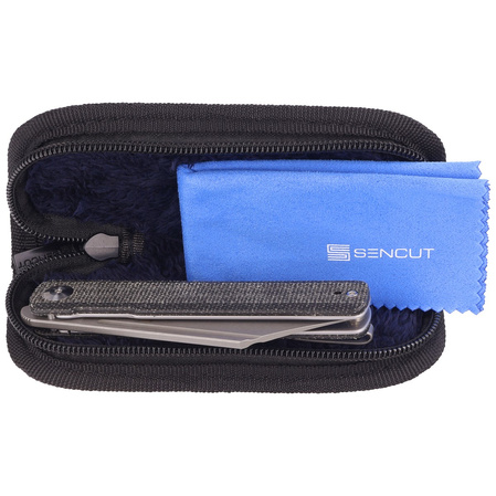 Sencut Knife Bronte Black Micarta, Gray Stonewashed 9Cr18MoV (SA08A)