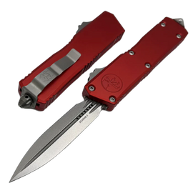 Nóż automatyczny OTF Microtech Scarab II Gen III Executive D/E Red Aluminium, Stonewashed M390MK by Tony Marfione (1175-10RD)