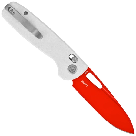 Nóż składany Kubey Bluff KU248B White G10, Red 14C28N by Garet Caronna