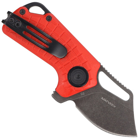 Nóż składany BlackFox Puck Red G10, Black Stone Washed D2 by Grigorii Matveev (BF-761 R)