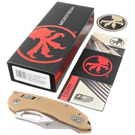 Microtech Stitch Ram-Lok S/E Knife Tan Fluted G10, Apocalyptic M390MK by Borka Blades and Tony Marfione (169RL-10APFLGTTA)