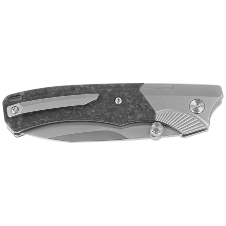 Nóż składany Remette WD107 Gray Titanium/Carbon Fiber, Hand Grinding Pearlescent M390