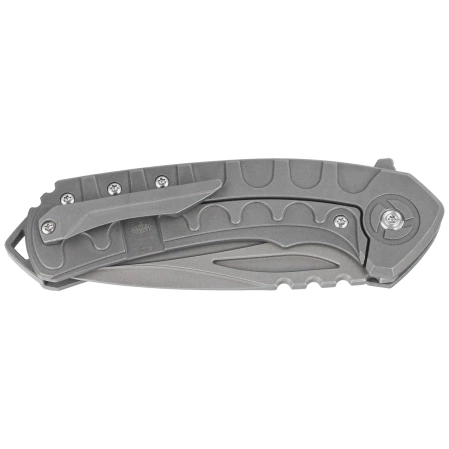 Bestech Buwaya Dark Bead Blast Titanium, Dark Bead Blast M390 by Kombou Knife (BT2203A)