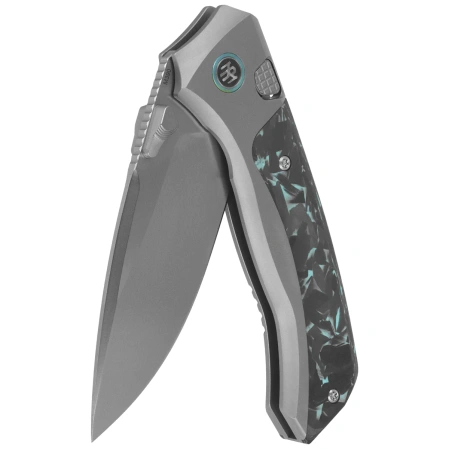 Nóż składany Remette RT-Steed Gray Titanium/Black-Blue Carbon Fiber, Pearlescent M390 (RTWS-TB)