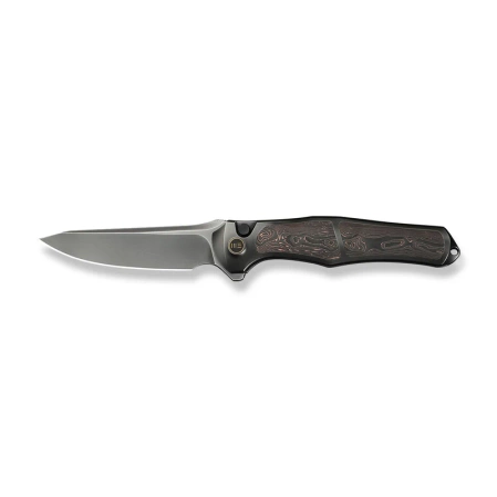 WeKnife 702XI LE No 145/150 Gray Integral Titanium/Copper Foil Carbon Fiber, Polished Gray M390 (WE07B-3)