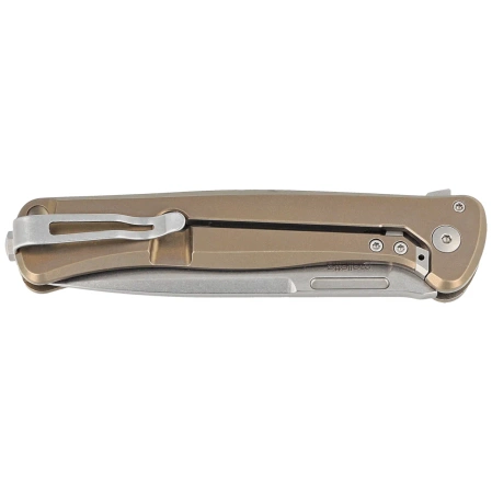 LionSteel Skinny Knife Bronze Titanium/Gold Dark Matter Carbon Fiber, Stonewashed MagnaCut by Molletta (SK01 BR)