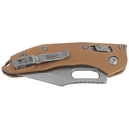 Microtech Stitch Ram-Lok S/E Knife Fluted Tan Aluminum, Stonewashed M390MK by Borka Blades and Tony Marfione (169RL-10FLTA)