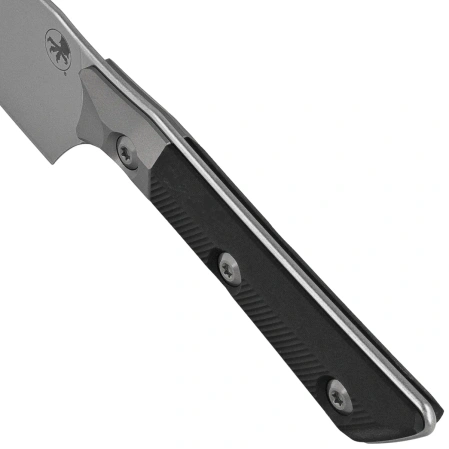 Microtech Santoku 4.2'' Kitchen Knife Titanium Bolster/Black G10, Stonewashed M390MK (3300B-10BK)