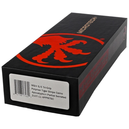 Nóż składany Microtech MSI S/E Ram-Lok Tiger Stripe Camo Tri-Grip Polymer, Apocalyptic P/S M390MK by Tony Marfione (210T-11APPMTSC)
