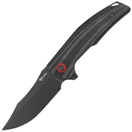Reate Jack Jr. Knife Black Aluminium, Black DLC S30V (Jack Jr. BKAL DLC RDAL)