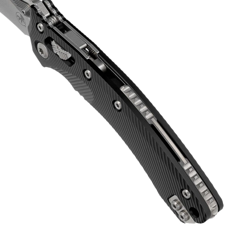 Nóż składany Microtech Amphibian Ram-Lok S/E Fluted Black Aluminium, Stonewashed M390MK by Tony Marfione (137RL-10FL)