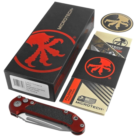 Nóż automatyczny Microtech LUDT Gen III T/E Merlot Aluminium, Apocalyptic M390MK by Tony Marfione (1136-10APMR)