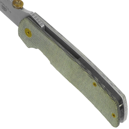 Fox Original Gangster Knife OD Green Canvas Micarta, Stonewashed MagnaCut by Bob Terzuola (FX-ATC-OG01 MOD)