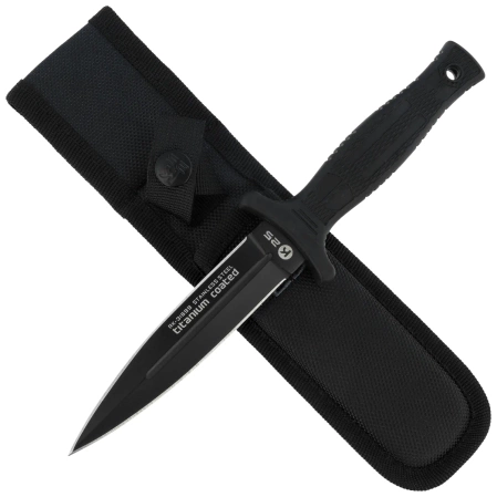 K25 RK-31699 Boot Knife Black Rubber, Black Titanium 7Cr17MoV