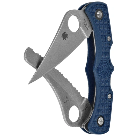 Spyderco Dyad Jr. Lighweight Sprint Run Knife Cobalt Blue FRN, Satin CPM SPY27 by Sal Glesser (C39PSCBL)