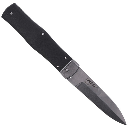 Nóż sprężynowy Mikov Predator Black ABS, Stonewashed N690 (241-BH-1/STKP)