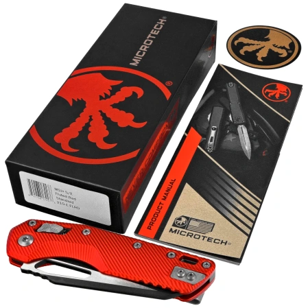 Nóż składany Microtech MSI S/E Fluted Red Aluminium, Black M390MK by Tony Marfione (210-1FLRD)