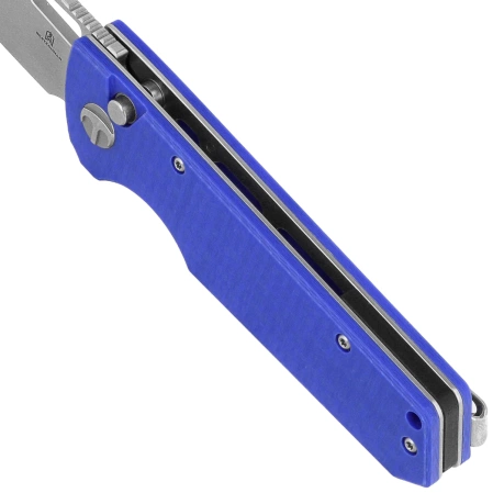 Nóż składany Bestechman Guardian Blue G10 w/ Carbon Fiber Pattern, Satin D2 (BMK11D)