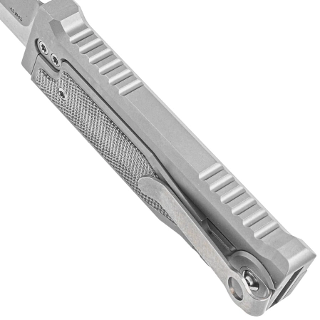 Nóż grawitacyjny Reate Mini EXO OTF Gravity Drop Point Bead Blasted Titanium/Black Micarta, Stonewashed CPM 3V