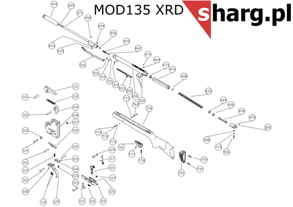 Śruba kontrująca mocująca osadę do Hatsan MOD 55S-155, Dominator 200, Proxima (774)