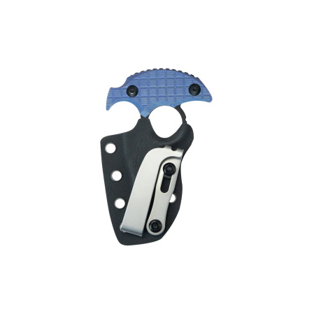 Kubey Stheno Pushdagger Blue Micarta, Blackwashed 14C28N by MUZI Design (KU404C)