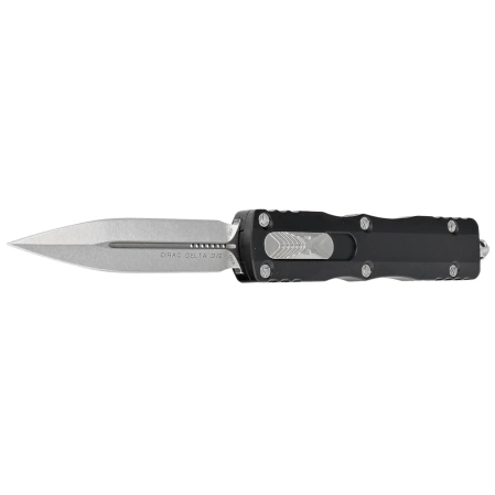 Microtech Dirac Delta D/E OTF Knife Black Aluminum, Stonewashed by Tony Marfione (227-10)