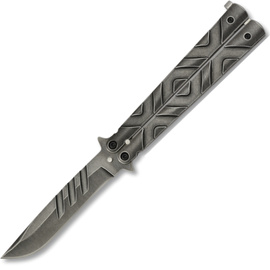Martinez Albainox Balisong Knife Gray Stone Steel, Gray Stonewashed 3Cr13MoV (02105)