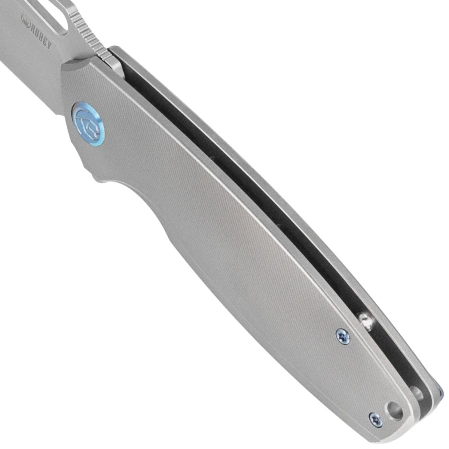 Nóż składany Kubey Tityus Gray Titanium, Bead Blasted 14C28N (KB360A)