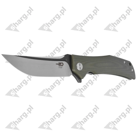 Bestech Scimitar Army Green G10, Gray/Satin D2 Knife (BG05B-2)