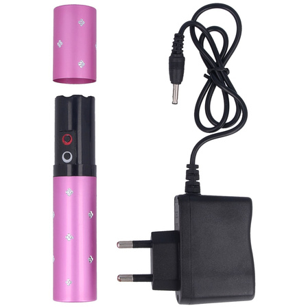 Paralyseur 2 million V lipstick stun gun with flashlight, Pink (1202-PK)