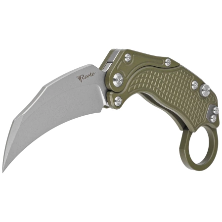Nóż grawitacyjny Reate EXO-K Gravity Karambit Green Aluminium, Stonewashed N690