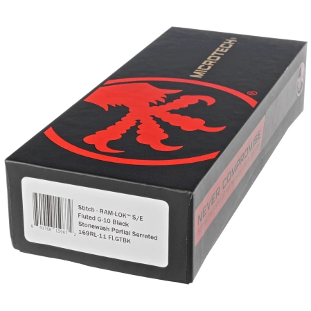 Nóż składany Microtech Stitch Ram-Lok S/E Black Fluted G10, Stonewashed P/S M390MK by Borka Blades and Tony Marfione (169RL-11FLGTBK)