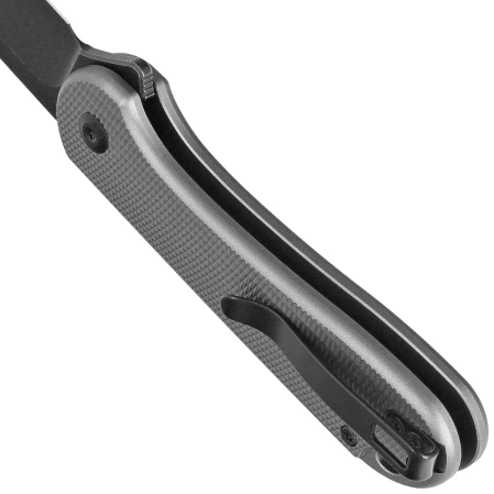 Civivi Button Lock Elementum II Knife Gray Aluminum, Black Stonewashed Nitro-V (C18062PD-1)