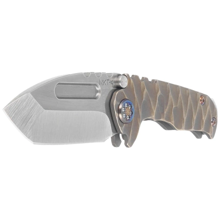 Medford Micro Praetorian T Tanto, Bronze ''Predator'' Titanium, Flm HW, Brsh/Flm Clip, Tumbled S45VN by Greg Medford (MK0084TT-36A1-TFCF-BN)