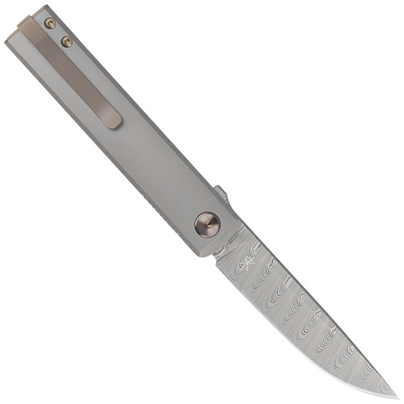 Nóż składany FOX Chnops Sandblasted Titanium, Damasteel DS93X Gysinge by Riccardo Gobbato (FX-543 DBB)