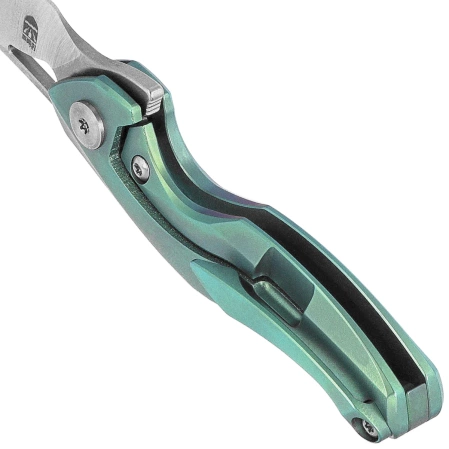 Nóż na szyję Bestech The Reticulan Green Titanium, Stonewashed / Satin CPM S35VN by Elijah Isham (BT1810C)