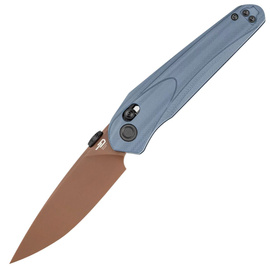 Bestech Mothus Knife Dark Blue G10, Gold PVD 14C28N by Kombou (BG67F)