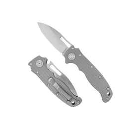 Demko AD20.5 Slicer Shark Knife Milled Titanium, Stonewashed CPM 3V by Andrew Demko (AD20.5-3V-Milled TI-SS)