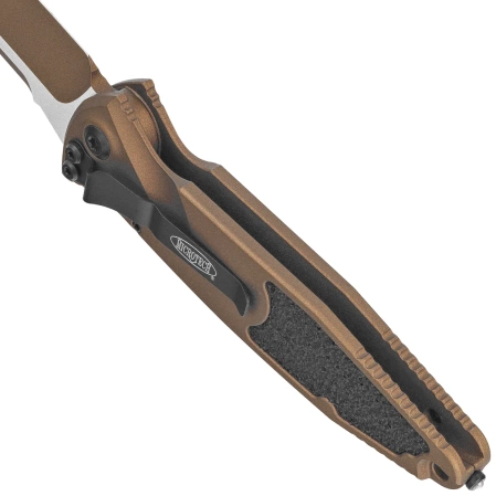 Nóż automatyczny Microtech Socom Elite Auto S/E Cerakote Burnt Bronze Aluminium, Cerakote Burnt Bronze M390 by Tony Marfione (160A-1UB-C19Z7)