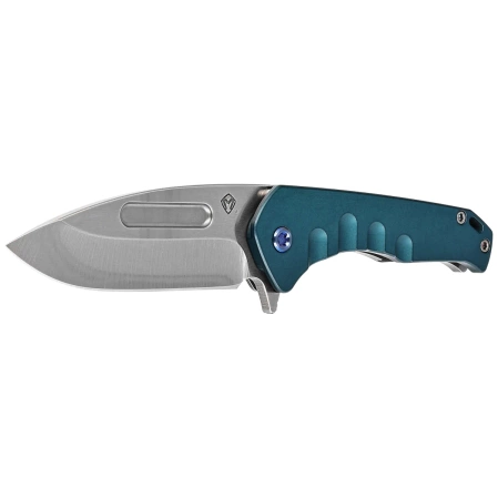 Medford Knife Praetorian Swift FL Flipper Drop Point Blue Titanium, Tumbled S45VN by Greg Medford