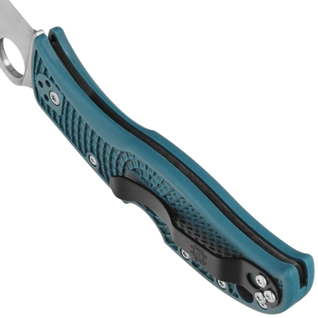 Spyderco LeafJumper Blue Lightweight FRN, Satin Plain K390 by Sal Glesser (C262PBLK390)