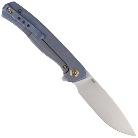 Nóż składany WE Knife Seer LE No 011/610 Blue Titanium, Rubber Silver CPM 20CV (WE20015-2)