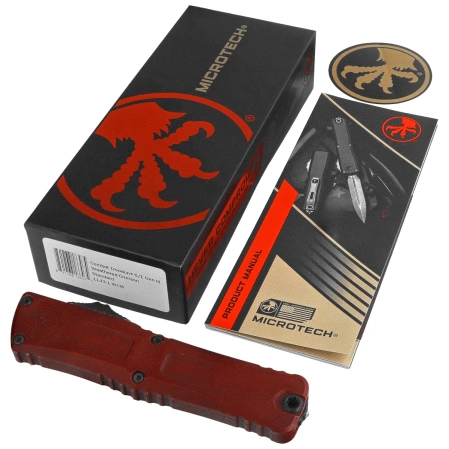Nóż automatyczny OTF Microtech Combat Troodon Gen III S/E Cerakote Weathered Crimson Aluminium, Cerakote Weathered Crimson M390MK by Tony Marfione (1143-1WCM)