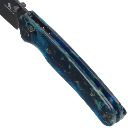 Nóż składany Bestechman Cicada's Wing Clear Blue Resin, Black PVD 10Cr15MoV (BMK06R)