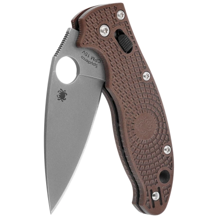 Spyderco Manix 2 Lightweight Sprint Run Knife Brown FRCP, Stonewashed CPM 15V by Eric Glesser (C101PBN15V2)