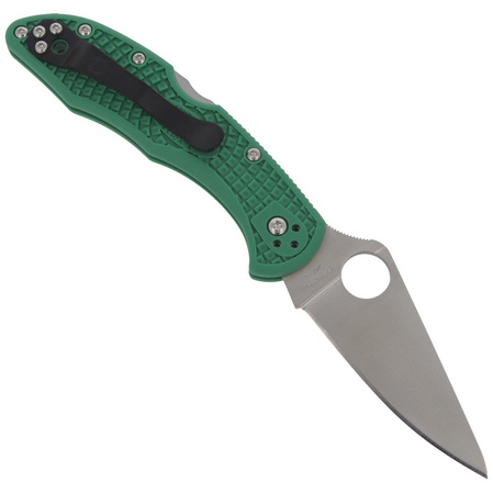 Spyderco Delica 4 FRN Green Flat Ground PlainEdge Knife (C11FPGR)