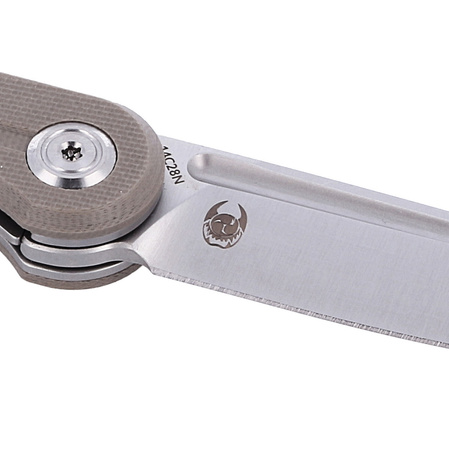 Kubey Knife Mizo, Tan G10, Satin 14C28N by Tiguass (KU2101E)