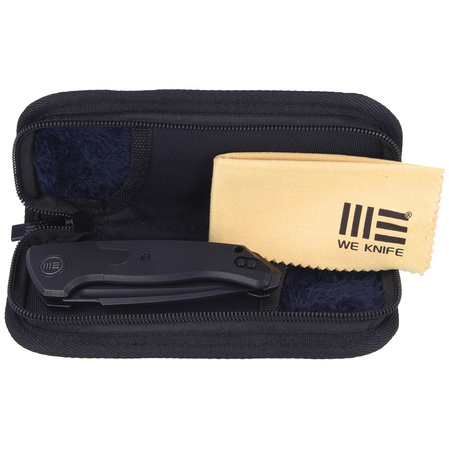 WE Knife Press Check Black Ti / Black G10, Black Stonewashed CPM 20CV by Allen Elishewitz (WE20078A-1)